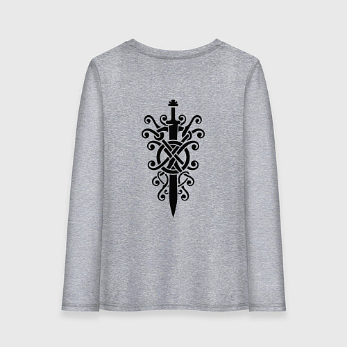 Женский лонгслив Русич в солярном круге силы - слава предкам / Меланж – фото 2