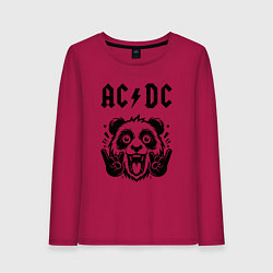 Лонгслив хлопковый женский AC DC - rock panda, цвет: маджента