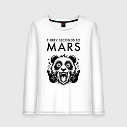 Лонгслив хлопковый женский Thirty Seconds to Mars - rock panda, цвет: белый