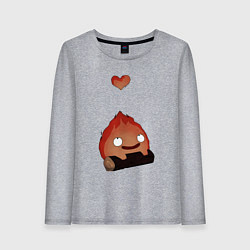 Женский лонгслив Кальцифер сердце