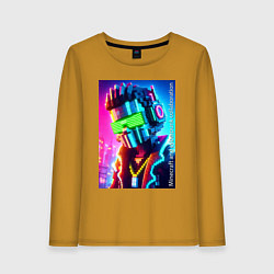 Женский лонгслив Minecraft and cyberpunk - collaboration ai art