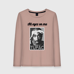 Лонгслив хлопковый женский 2pac Art All eayz on me, цвет: пыльно-розовый