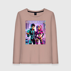 Женский лонгслив Barbie and Ken Voxel ai art Minecraft 2099