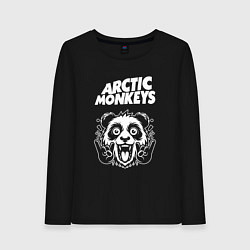 Лонгслив хлопковый женский Arctic Monkeys rock panda, цвет: черный