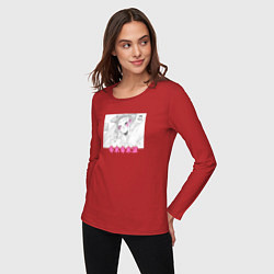 Лонгслив хлопковый женский Dosanko Gyaru Is Mega Cute, цвет: красный — фото 2