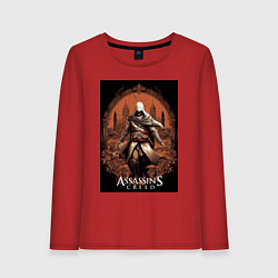 Лонгслив хлопковый женский Assassins creed древний Рим, цвет: красный