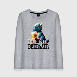 Женский лонгслив Пивозавр - пиксель арт нейросеть