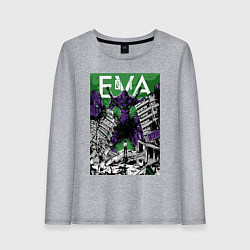 Лонгслив хлопковый женский Евангелион Синдзи, цвет: меланж