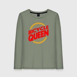 Лонгслив хлопковый женский Велосипедная королева, цвет: авокадо
