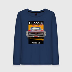 Лонгслив хлопковый женский Американский маслкар 60-х Pontiac GTO, цвет: тёмно-синий