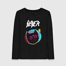 Женский лонгслив Slayer rock star cat