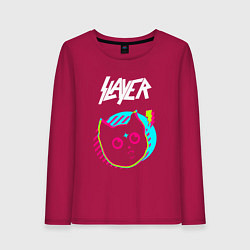 Женский лонгслив Slayer rock star cat