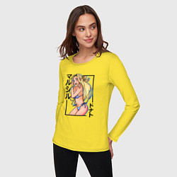 Лонгслив хлопковый женский Марсиль в бикини - Подземелье вкусностей, цвет: желтый — фото 2