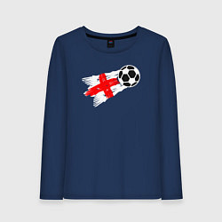 Лонгслив хлопковый женский Футбол Англии, цвет: тёмно-синий