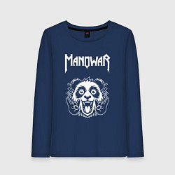 Лонгслив хлопковый женский Manowar rock panda, цвет: тёмно-синий