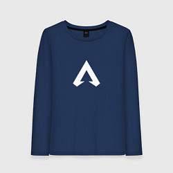 Лонгслив хлопковый женский Logo apex, цвет: тёмно-синий