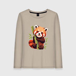 Лонгслив хлопковый женский The Red Panda, цвет: миндальный