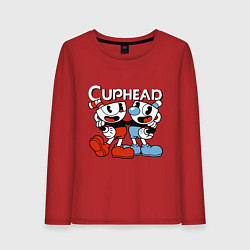 Женский лонгслив Cuphead and Mugman