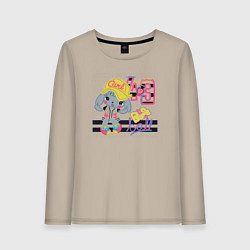 Лонгслив хлопковый женский Base ball, цвет: миндальный