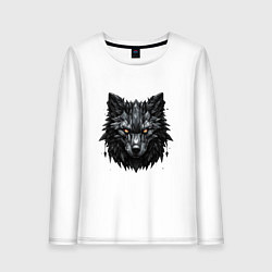 Лонгслив хлопковый женский Графитовый волк, цвет: белый