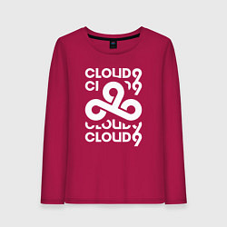 Лонгслив хлопковый женский Cloud9 - in logo, цвет: маджента