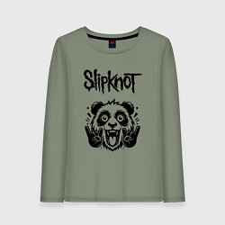Лонгслив хлопковый женский Slipknot - rock panda, цвет: авокадо