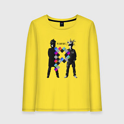 Лонгслив хлопковый женский Pet Shop Boys - duet from england, цвет: желтый