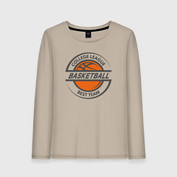 Лонгслив хлопковый женский Basketball best team, цвет: миндальный