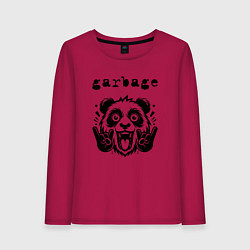 Лонгслив хлопковый женский Garbage - rock panda, цвет: маджента