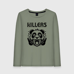 Лонгслив хлопковый женский The Killers - rock panda, цвет: авокадо