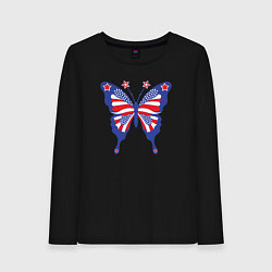 Женский лонгслив USA butterfly