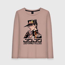 Лонгслив хлопковый женский Jotaro Kujo - Jojo ai art, цвет: пыльно-розовый