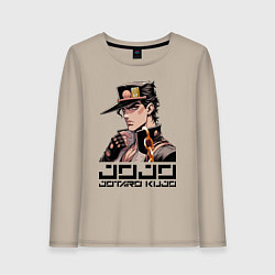 Лонгслив хлопковый женский Jotaro Kujo - Jojo ai art, цвет: миндальный