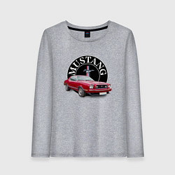 Лонгслив хлопковый женский Форд Мустанг 1974 года, цвет: меланж