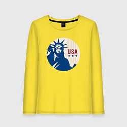 Лонгслив хлопковый женский Liberty USA, цвет: желтый