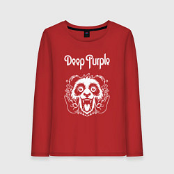 Лонгслив хлопковый женский Deep Purple rock panda, цвет: красный