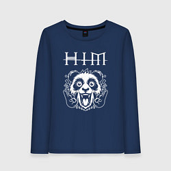 Лонгслив хлопковый женский HIM rock panda, цвет: тёмно-синий