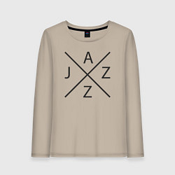 Лонгслив хлопковый женский Джаз стиль, цвет: миндальный