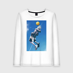 Лонгслив хлопковый женский Баскетбол Тэцуя Куроко арт, цвет: белый