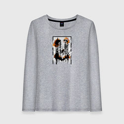 Лонгслив хлопковый женский Осенний велопробег, цвет: меланж