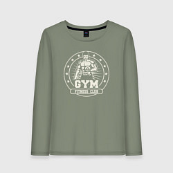 Лонгслив хлопковый женский Gym fitness club, цвет: авокадо