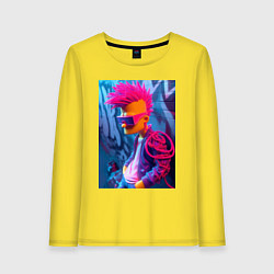 Лонгслив хлопковый женский Bart Simpson - punk, цвет: желтый