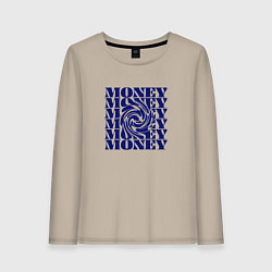 Лонгслив хлопковый женский Воронка денег, цвет: миндальный