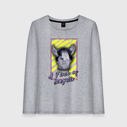 Лонгслив хлопковый женский A flock of seagulls band, цвет: меланж