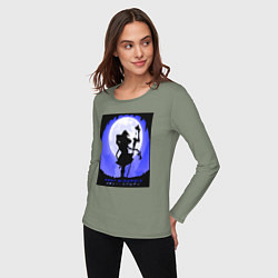 Лонгслив хлопковый женский Реинкарнация безработного Рокси Мигурдия волшебниц, цвет: авокадо — фото 2