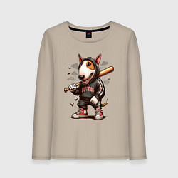 Женский лонгслив Bully with a baseball bat - ai art fantasy