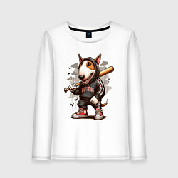 Женский лонгслив Bully with a baseball bat - ai art fantasy