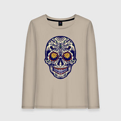 Женский лонгслив Расписной черепок