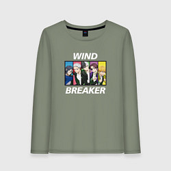 Лонгслив хлопковый женский Wind Breaker, цвет: авокадо