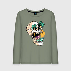 Женский лонгслив Лето в черепе